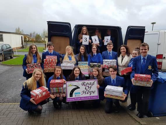 Loreto students have collected 312 shoe boxes for the Road of Hope appeal whose aim is to support the children and elderly in Eastern Europe, who have suffered extreme isolation, poverty and trauma as a result of conflict.