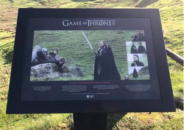 The Game of Thrones sign which was previously erected at Knockdhu. INLT-47-725-con