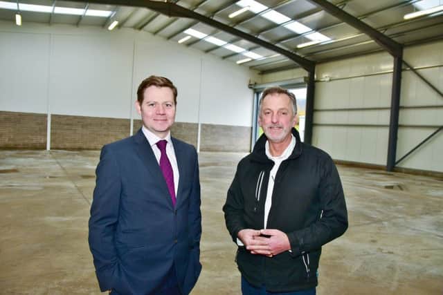 Andrew Gawley (left), associate director, at Lisney Belfast and Peter Lappin, managing director of Lappin Construction Ltd. INCT 38-735-CON.
