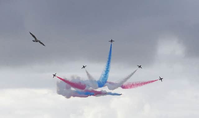 The annual airshow draws thousands of people.
