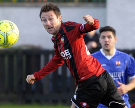 MATCH WINNER . . .Ryan Moffett's goal was enough to give Banbridge all three points against Distillery.