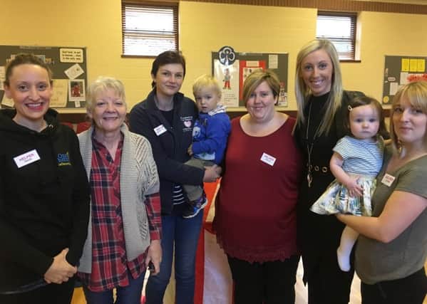 MLA Carla Lockhart with organisers and mothers of the new mums and tots group in Donacloney