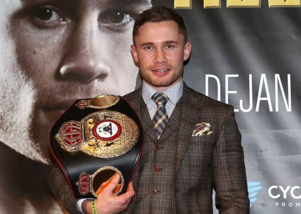 WBA Super World Featherweight World Champion Carl Frampton is preparing to defend his tite against Leo Santa Cruz and our man Nicky Fullerton reckons he should have made BBC's Sports Personality of the Year shortlist. Pic: Press Eye