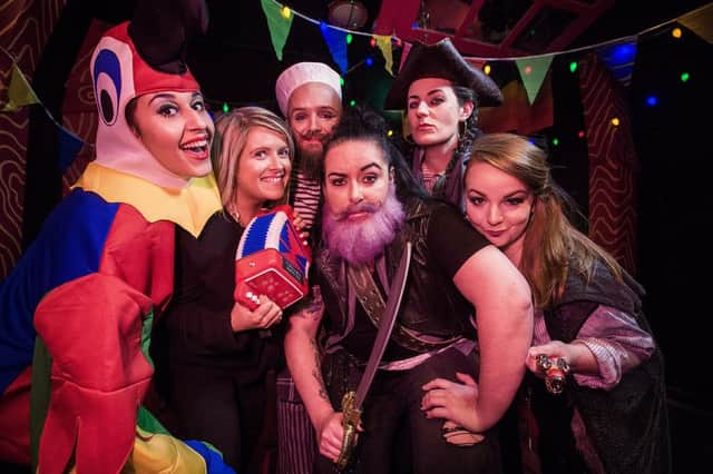 Belfast-based theatre company, TheatreofplucK, get ready to walk the plank as they present their latest play, Pirates of Portrush, written by Arts Council of Northern Ireland ACES awardee, Hilary McCollum, from Thursday 1st December 2016 at the Barracks, Hill Street, Belfast. The play is a hilarious spin on festive conventions that will have audiences roaring with laughter, supported by National Lottery funding through the Arts Council. Pictured (L-R) are Shannen McNeice, Gilly Campbell, Arts Council, Noel Harron, Gemma Hutton, Rosie McClelland and Paula Oâ¬"Reilly. Suitable for adults visit www.theatreofpluck.com for tickets. Photograph by Brian Morrison