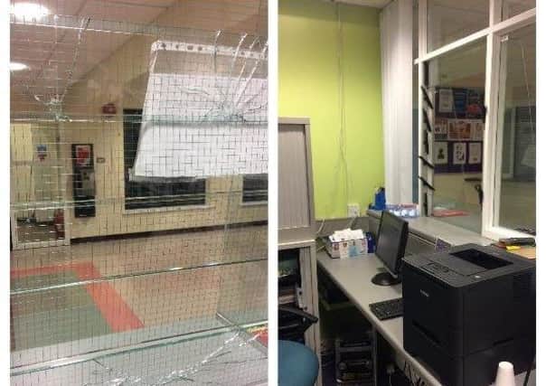 Pictures posted by PSNI after attack at health centre