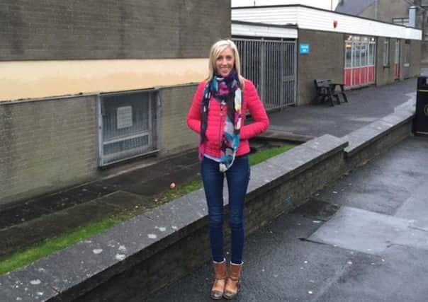 MLA Carla Lockhart at the site of the Old Health Centre.
