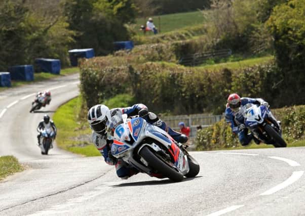 William Dunlop on the path to Supersport success in last year's Tandragee 100. INPT15-111