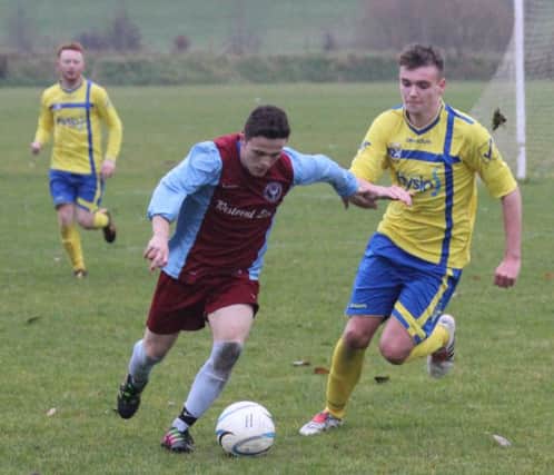 Action from Roe Rovers versus Newbuildings United Reserves game, at the weekend.