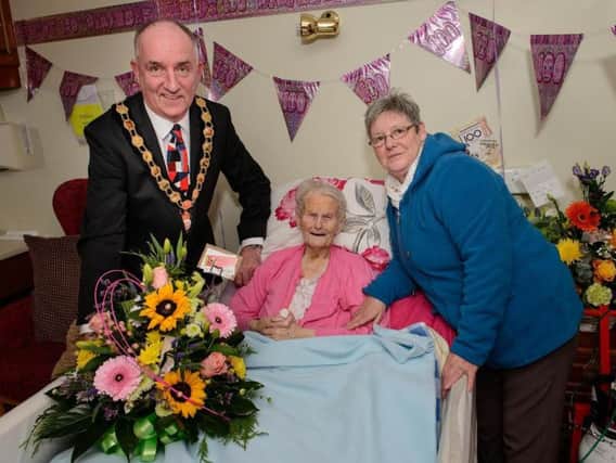 Annie Hamilton from Cookstown, got a visit from the council chair for her 100th birthday