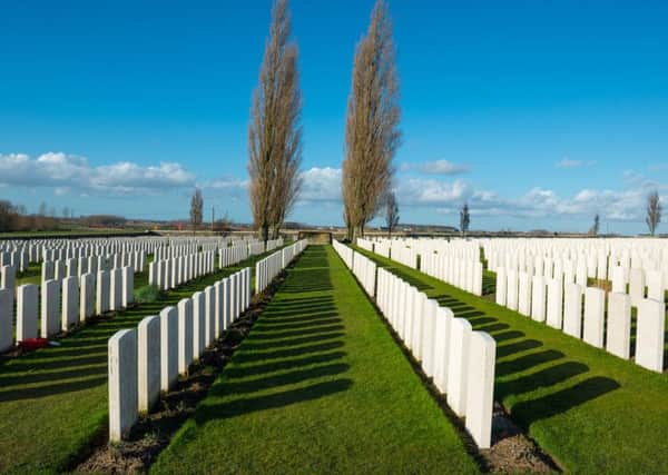 Tyne Cot cemetery in the region of Ypres, Belgium.