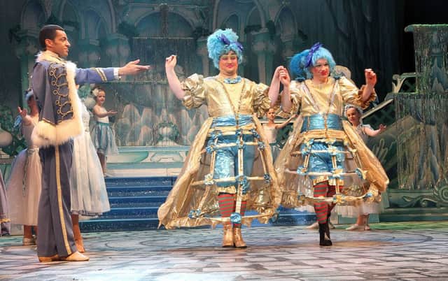 The Ugly Sisters take centre stage at the Millennium Forum panto, 'Cinderella'.