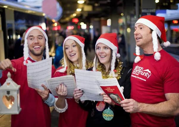 Carol singers supporting the Simon Community