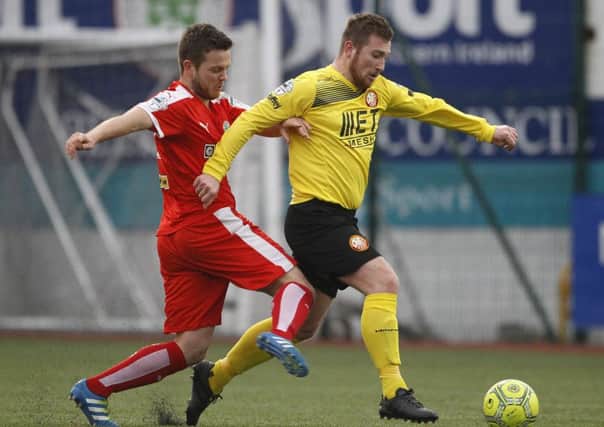 Portadown's Mark McAllister (right) back in action against Cliftonville last weekend.

Picture by Peter Morrison/Press Eye