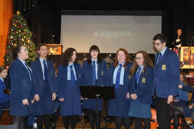 The Year 14 Vocal Ensemble performing at the Loreto College Carol Service.