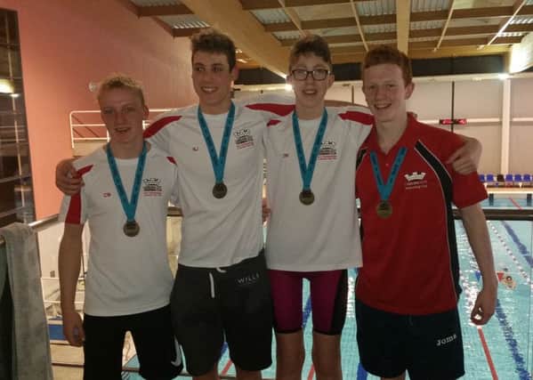 Nathan Jennings (17) Daniel Wiffen (15) Craig Boyce (16) Odhran Mallon (16) also achieved junior gold in the 4x100, freestyle relay with a time of 3:36.34.