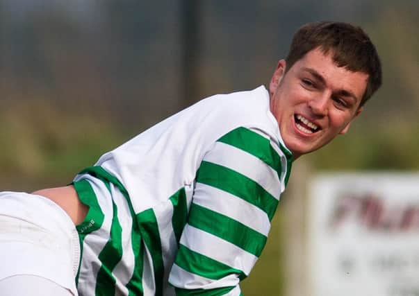 Lurgan Celtic's Dale Malone was happy with his goal on Saturday afternoon. INLM14-709.