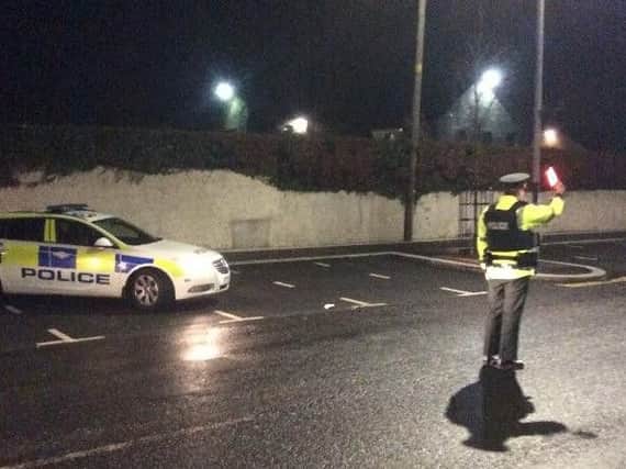 Police mounted checkpoints at Fairhill Road in Cookstown last night
