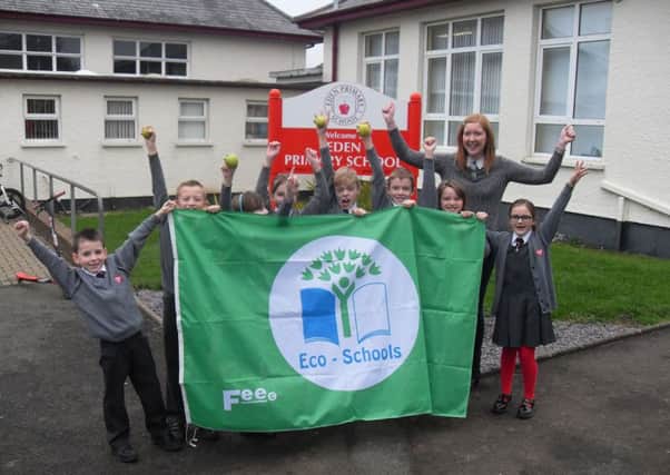 Eden Primary pupils are celebrating winning the Eco-Schools Green Flag for a second time. (Submitted Picture).