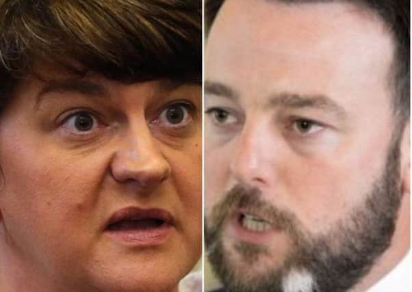 Arlene Foster and Colum Eastwood.
