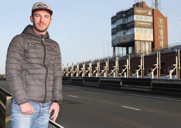 Paul Jordan pictured on Glencrutchery Road at the famous Isle of Man TT grandstand during a trip to the island in December.