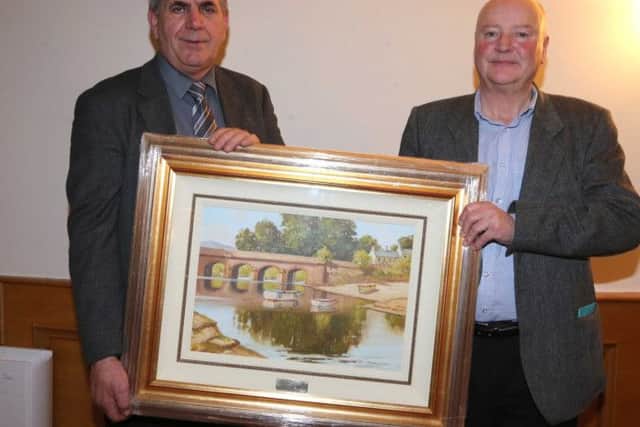 Pictured is Ronnie Duncan making the Presentation to Pat McCambridge.