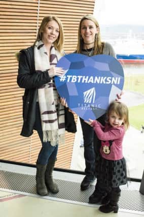 Kilreas Paula Loughrin, Bernadette OKane and their families enjoyed the Worlds Leading Tourist Attraction, Titanic Belfast as part of its NI Citizens Day.