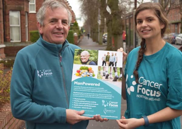 Gerry McElwee, head of cancer prevention at Cancer Focus NI, and health promotion officer Maresa McGettigan, discuss the benefits of ManPowered, the charitys new healthy lifestyle project for men with low risk prostate cancer.