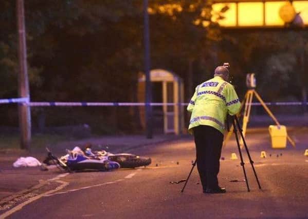 Merseyside Police have released this scene of a crash involving a scrambler in which the 17-year-old rider died. INCT 03-654-CON