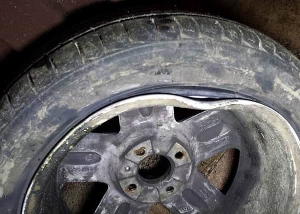 Wheel rim damage