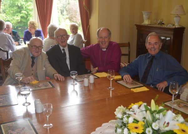 Dean Griffin (front left) with Archdeacon Samuel Simpson, Bishop Ken Good and Canon Walter Quill at a lunch for retired clergy at the See House last June.