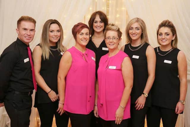 Geraldine Mc Laughlin and Francine Devenney of Perfect Bliss pictured with their Team members