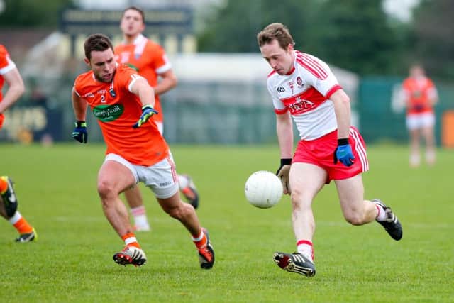 Neil Forester (pictured in action against Armagh) became the first Steelstown man to captain Derry when he led the Oak Leafers out against Down on Sunday. (
Picture: Philip Magowan / PressEye)