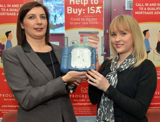 Pictured are of Lorraine Johnston Progressive Building Society Coleraine branch manager and Lisa McNabb, Customer Services Assistant.