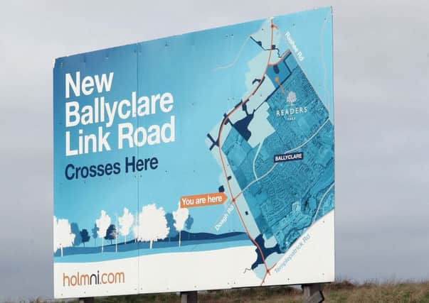 Plans for a Ballyclare relief road have been on hold since developer Holm NI went out of business.