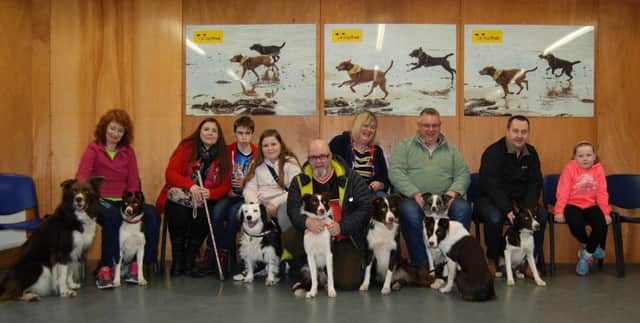 Siblings and parent pooches pictured together for family reunion at Dogs Trust Ballymena. The family of Border Collies, all of whom are ex-residents of Dogs Trust Ballymena and who found new homes across Northern Ireland last year, were invited back to the Rehoming Centre for a special get together. Dogs left to right: Flynn, Suke, Nona, Thor, Roe, Steele, Pippa & Dexter.