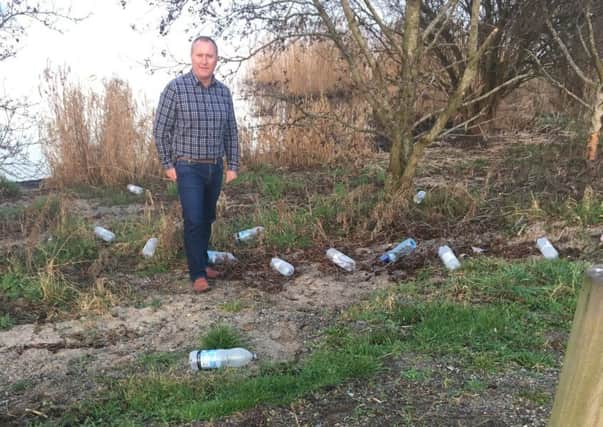 SDLP Cllr Declan McAlinden at the popular beauty spot Bayshore Picnic Area destroyed by junkie youths