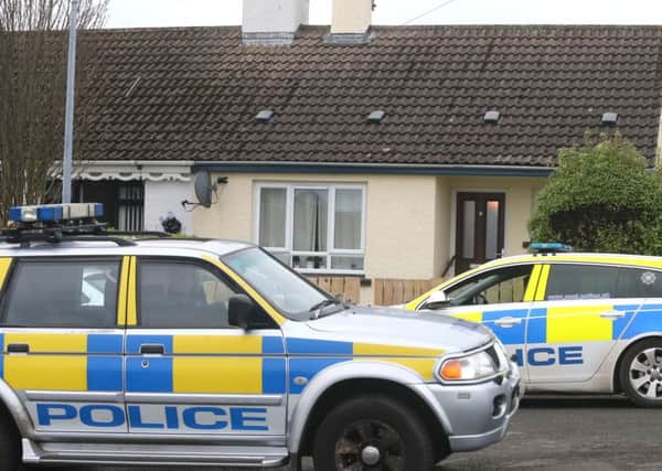 Police attend the scene of a sudden death in Carnduff Park, Ballycastle. Pic: Steven McAuley/McAuley Multimedia. INBM 04-650-CON