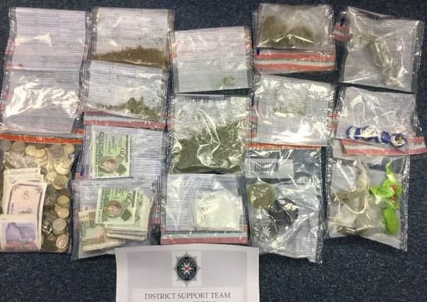 Drugs seized by police in Coleraine. INLT-03-704-con