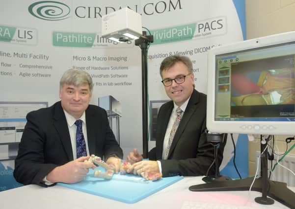 Hugh Cormican, CEO of Cirdan Imaging with Alastair Hamilton, CEO of Invest Northern Ireland.