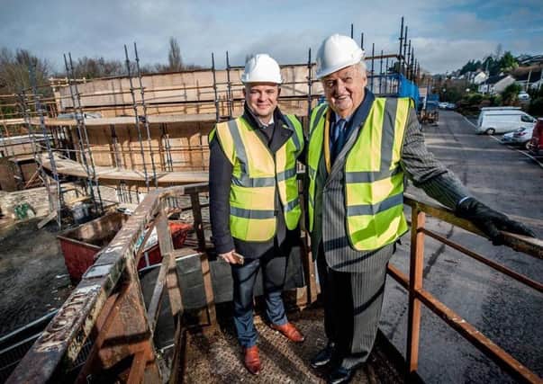 Sir William Hastings, Chairman of Hastings Hotels is pictured at the Everglades Hotel, with general manager Neil Devlin, keeping an eye on the progress of the Â£1.5 million refurbishment of the Grand Ballroom.