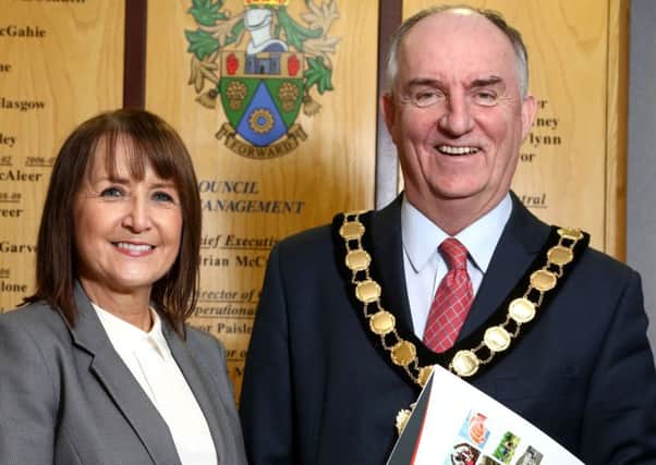 Pictured are Ann McGregor (Chief Executive of NI Chamber) and Councillor Trevor Wilson, Chair of Mid Ulster District Council