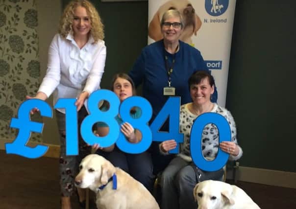 A total of Â£18,840, raised by the Antrim and Ballymena Branch of Guide Dogs NI, was recently presented to the charity. The Branch held a number of collections and events during 2016 to raise this fantastic amount towards the work of Guide Dogs in Northern Ireland. The branch would love to welcome any new members and would be extremely grateful for any local support. If you would like more information on the work of Guide Dogs NI or the Antrim and Ballymena fundraising branch,  please call 0345 143 0193 or email Belfast@guidedogs.org.uk.