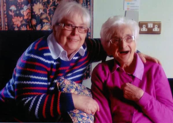 Olive Lappin with her mum Sarah Edgar (103). The staff held an early birthday party for her on the day the home closed.