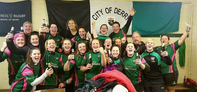 City of Derry Ladies, pictured celebrating their title success last year, make a return to All Ireland action this weekend when they play host to Rathdrum in the quarter-finals of the Plate.