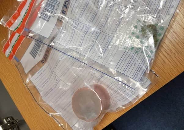 Drugs seized in Larne on Thursday night.