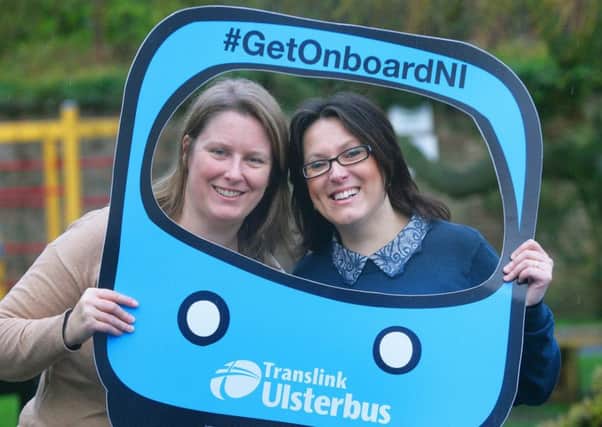 Schools across Northern Ireland are being encouraged to participate in the Translink Eco-Schools Travel Challenge to cut down on car congestion at school gates and help boost pupil health and wellbeing. Pictured are L-R Ruth Van Ry, Keep Northern Ireland Beautiful Eco-Schools and Astrid Conville, Translink.