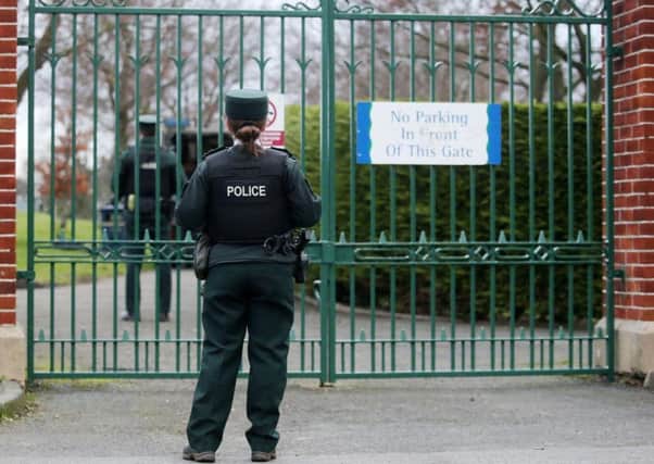 Police at the scene in Lord Lurgan Park, Lurgan, during an ongoing security alert. Picture by Jonathan Porter/PressEye.com