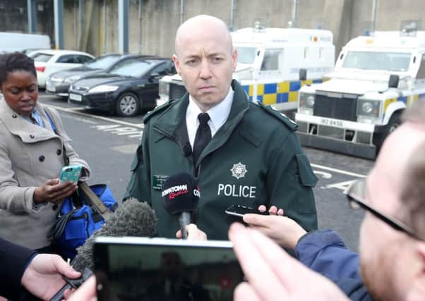 Press Eye Belfast - Northern Ireland 13th February 2017

PSNI Chief Inspector Jon Burrows pictured at Lurgan ;police station speaking to the media regarding the shooting of a man in the early hours of Monday morning.  A 31-year-old man is in a critical condition in hospital following the gun attack at around 1.45am in Carrigart Crescent in Craigavon

Picture by Jonathan Porter/PressEye.com