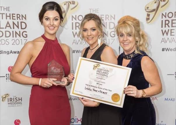 The team from Laurel Hair and Beauty pictured at the Northen Ireland Wedding Awards 2017.