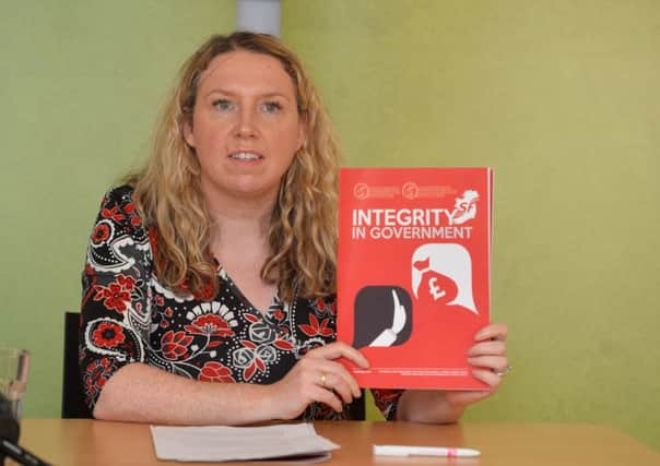 PACEMAKER BELFAST 20/02/2017
Sinn Fein's Nuala Toman at the  launch of Sinn Fein's  Integrity in Government document in the CultSrlann in West Belfast on Monday.
Photo Colm Lenaghan/Pacemaker Press